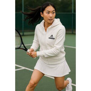 Adidas Stella McCartney Barricade White Full Zip Hoodie Women’s M No Drawstring